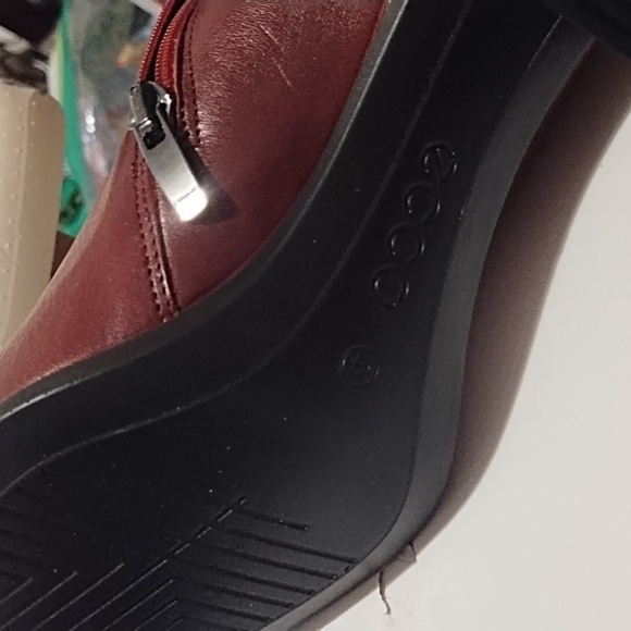 Ecco women's square toe ankle boots size 41(10-10.5) burgundy new - Picture 5 of 12